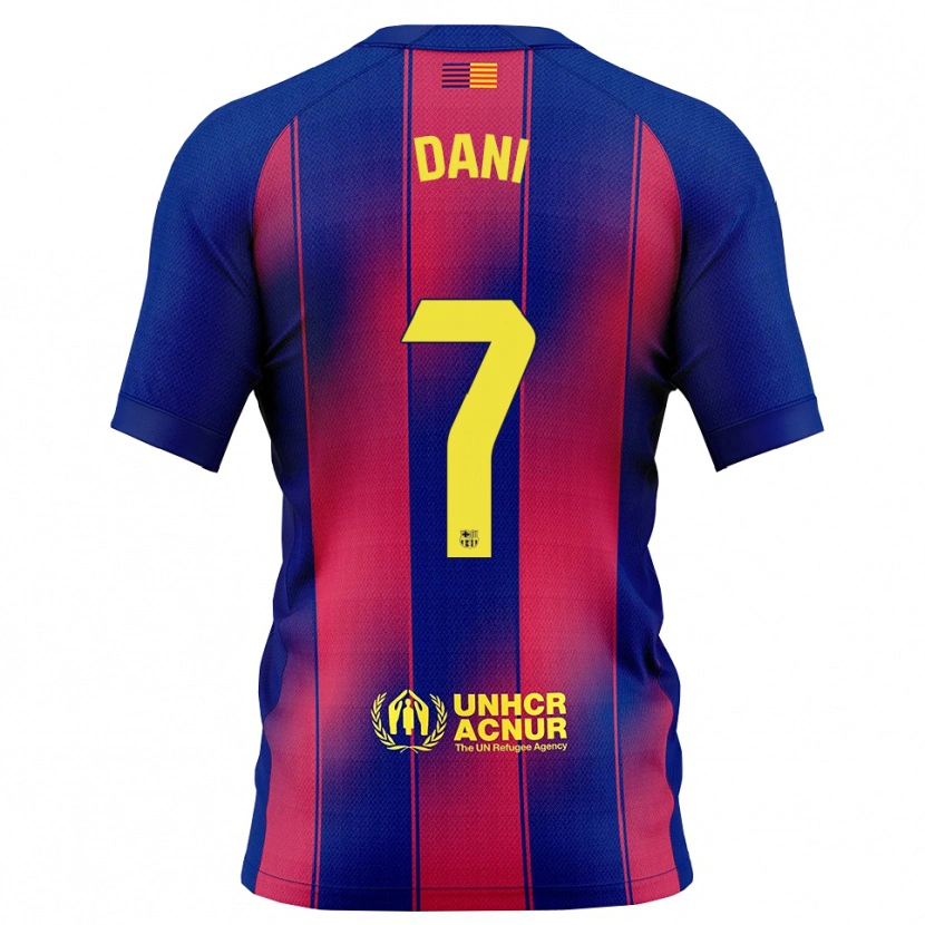Danxen Heren Dani Rodríguez #7 Blauw Rood Thuisshirt Thuistenue 2025/26 T-Shirt