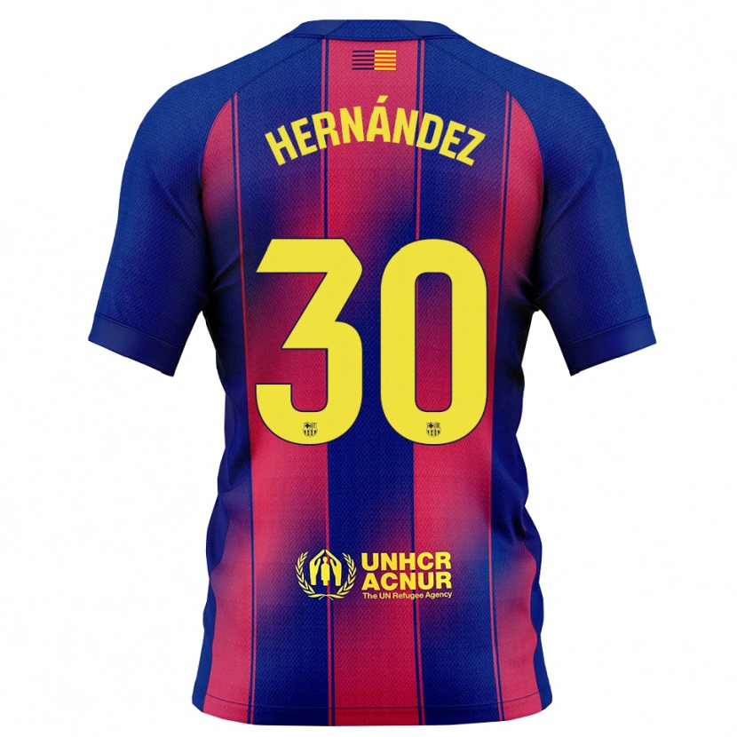 Danxen Heren Juan Hernández #30 Blauw Rood Thuisshirt Thuistenue 2025/26 T-Shirt