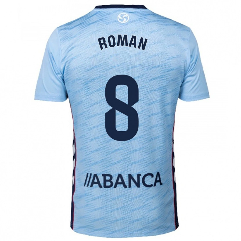 Danxen Heren Miguel Román #8 Hemelsblauw Rood Thuisshirt Thuistenue 2025/26 T-Shirt