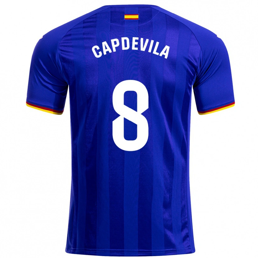 Danxen Heren Adrià Capdevila #8 Blauw Rood Geel Thuisshirt Thuistenue 2025/26 T-Shirt