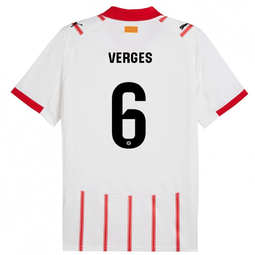 Danxen Heren Mar Vergés #6 Wit Rood Thuisshirt Thuistenue 2025/26 T-Shirt