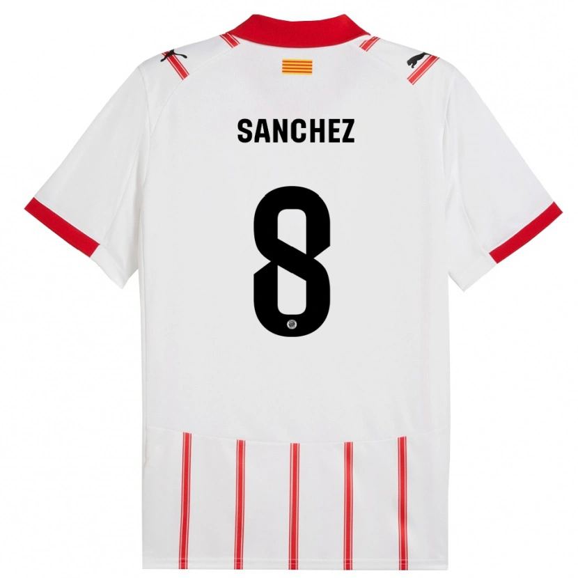 Danxen Heren Miguel Ángel Sánchez #8 Wit Rood Thuisshirt Thuistenue 2025/26 T-Shirt