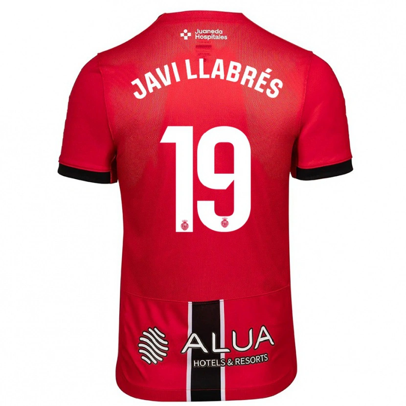 Danxen Heren Javi Llabrés #19 Rood Zwart Thuisshirt Thuistenue 2025/26 T-Shirt