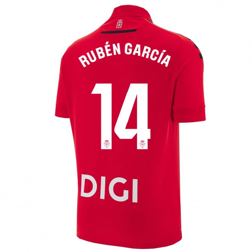Danxen Heren Rubén García #14 Rood Zwart Thuisshirt Thuistenue 2025/26 T-Shirt
