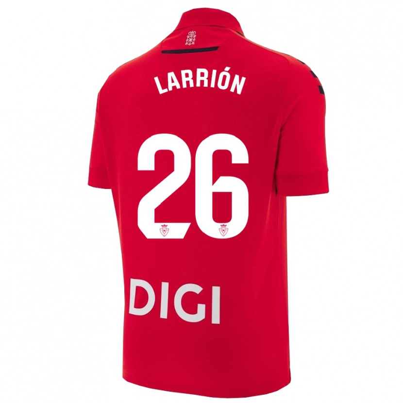 Danxen Heren Asier Larrión #26 Rood Zwart Thuisshirt Thuistenue 2025/26 T-Shirt