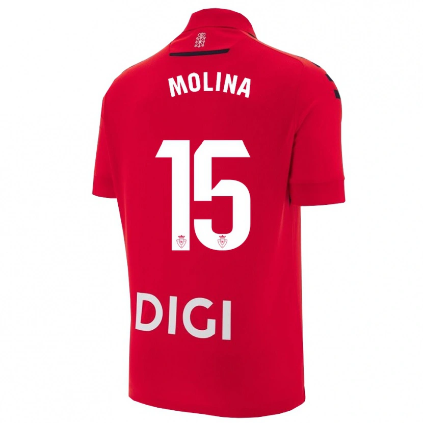 Danxen Heren Guillem Molina #15 Rood Zwart Thuisshirt Thuistenue 2025/26 T-Shirt