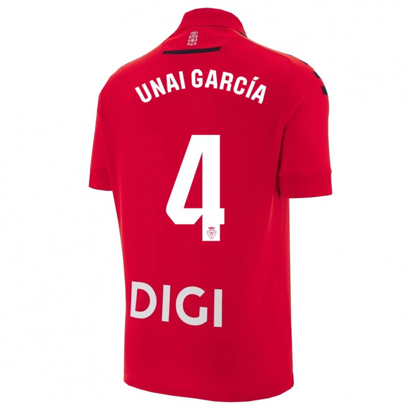 Danxen Heren Unai García #4 Rood Zwart Thuisshirt Thuistenue 2025/26 T-Shirt
