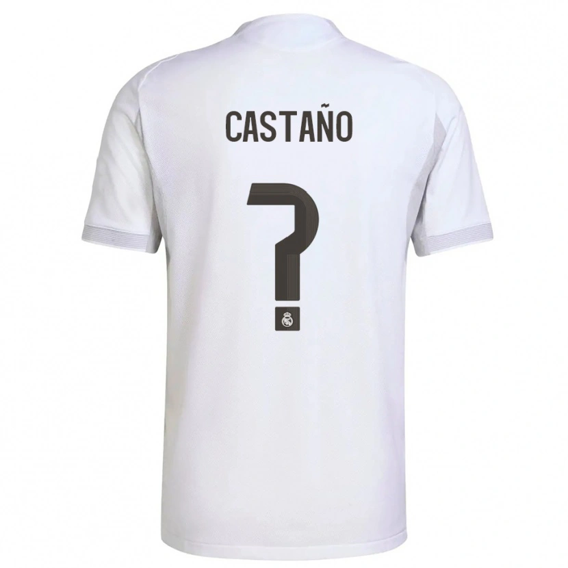 Danxen Heren Alejandro Castaño #0 Wit Geel Thuisshirt Thuistenue 2025/26 T-Shirt