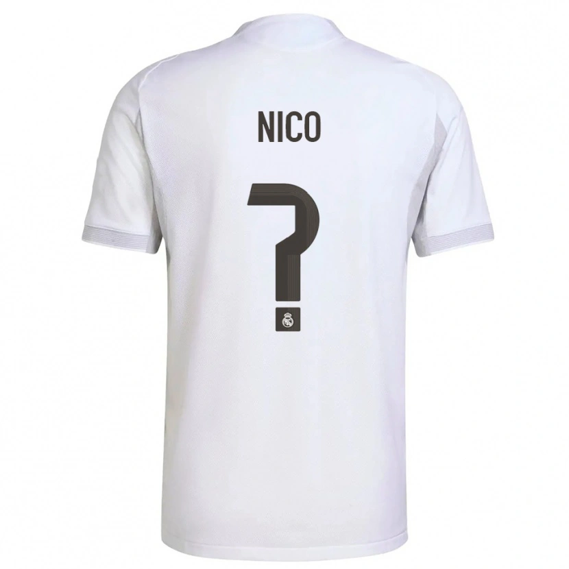 Danxen Heren Nico Sánchez #0 Wit Geel Thuisshirt Thuistenue 2025/26 T-Shirt