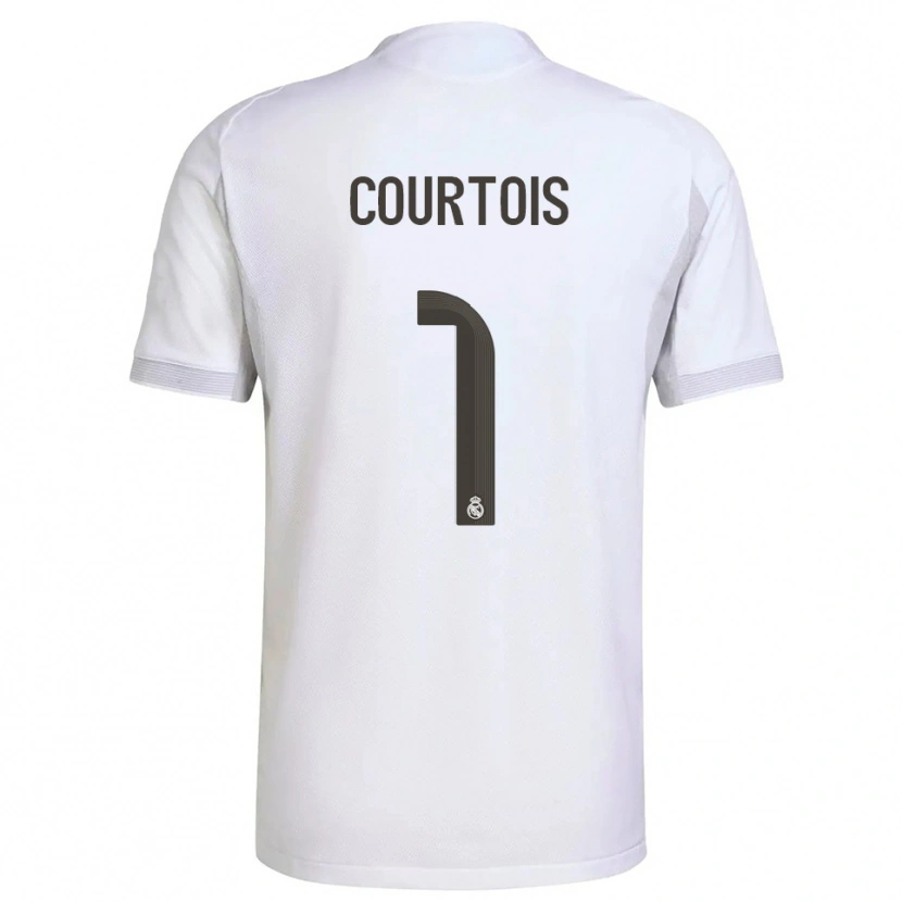 Danxen Heren Thibaut Courtois #1 Wit Geel Thuisshirt Thuistenue 2025/26 T-Shirt