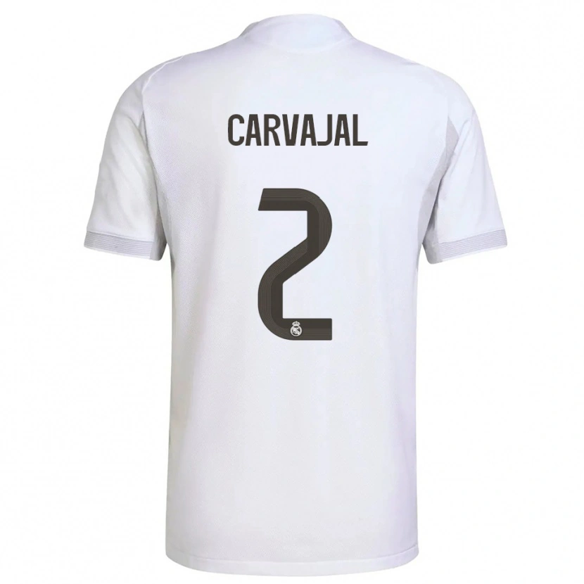 Danxen Heren Daniel Carvajal #2 Wit Geel Thuisshirt Thuistenue 2025/26 T-Shirt