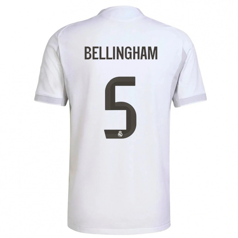 Danxen Heren Jude Bellingham #5 Wit Geel Thuisshirt Thuistenue 2025/26 T-Shirt