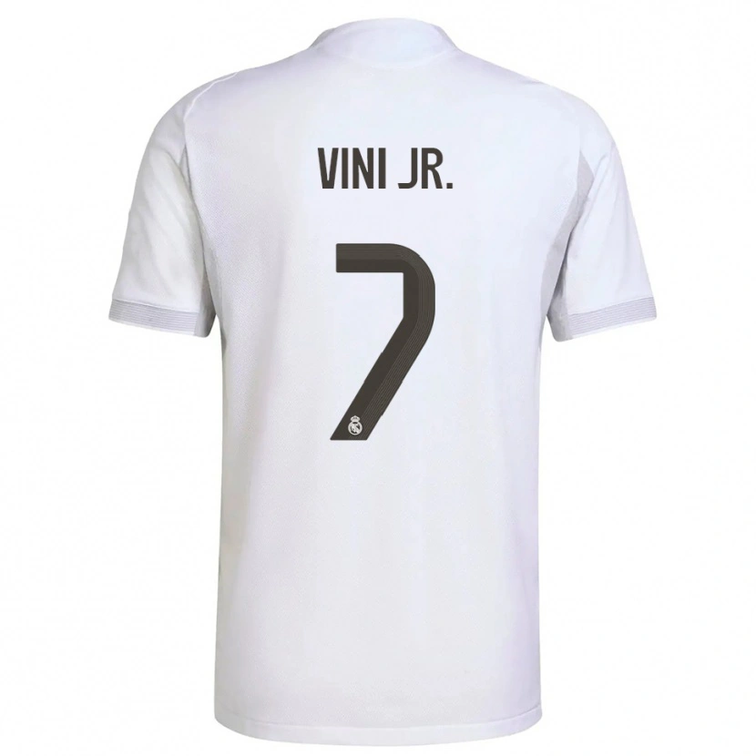 Danxen Heren Vinicius Junior #7 Wit Geel Thuisshirt Thuistenue 2025/26 T-Shirt