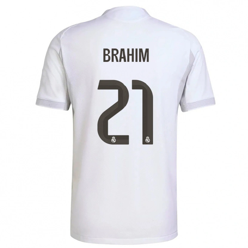 Danxen Heren Brahim Díaz #21 Wit Geel Thuisshirt Thuistenue 2025/26 T-Shirt