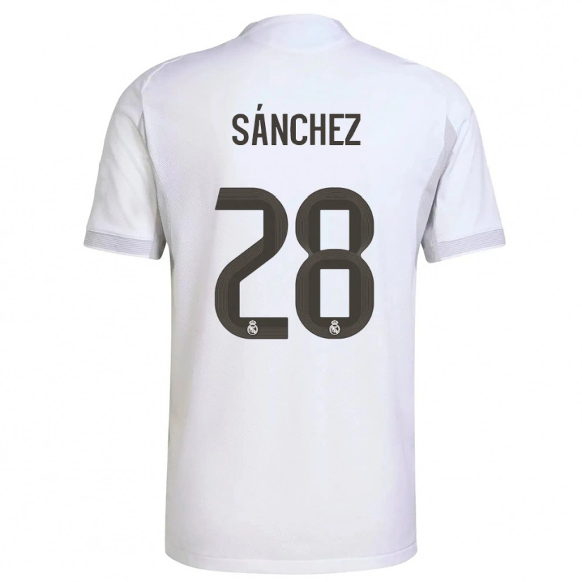 Danxen Heren Álex Sánchez #28 Wit Geel Thuisshirt Thuistenue 2025/26 T-Shirt