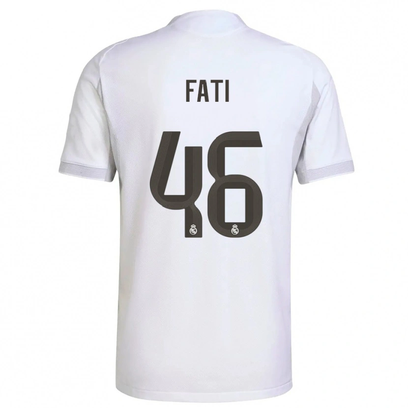 Danxen Heren Lamini Fati #46 Wit Geel Thuisshirt Thuistenue 2025/26 T-Shirt