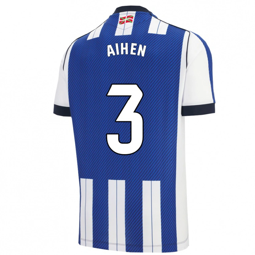 Danxen Heren Aihen Muñoz #3 Blauw Wit Thuisshirt Thuistenue 2025/26 T-Shirt
