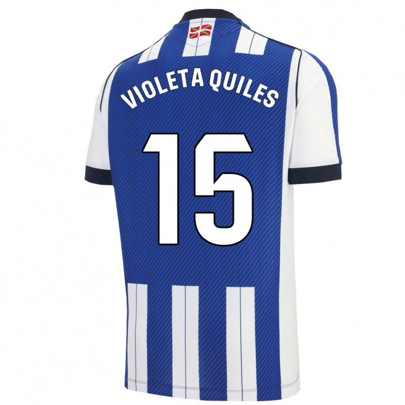 Danxen Heren Violeta Quiles #15 Blauw Wit Thuisshirt Thuistenue 2025/26 T-Shirt