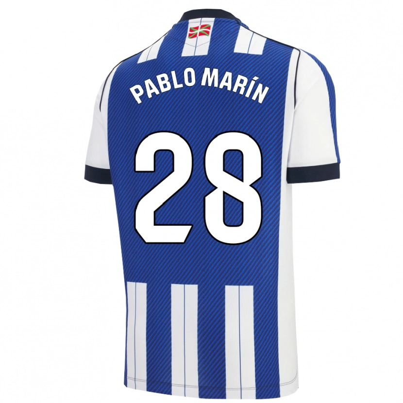 Danxen Heren Pablo Marín #28 Blauw Wit Thuisshirt Thuistenue 2025/26 T-Shirt