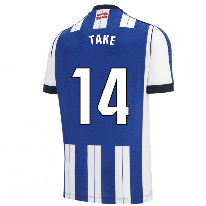 Danxen Heren Takefusa Kubo #14 Blauw Wit Thuisshirt Thuistenue 2025/26 T-Shirt