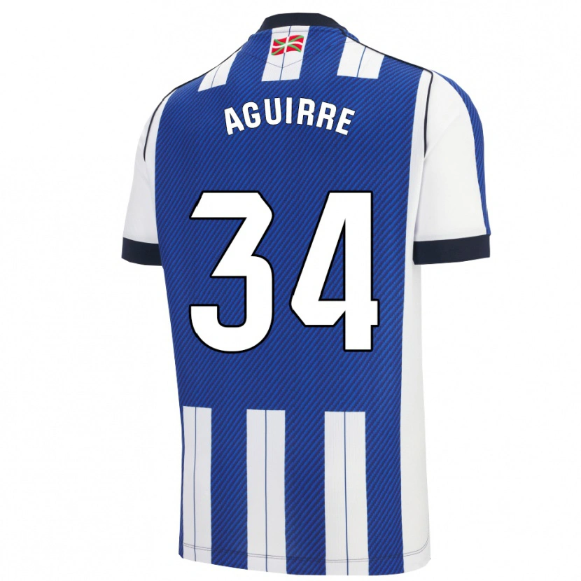 Danxen Heren Ibai Aguirre #34 Blauw Wit Thuisshirt Thuistenue 2025/26 T-Shirt