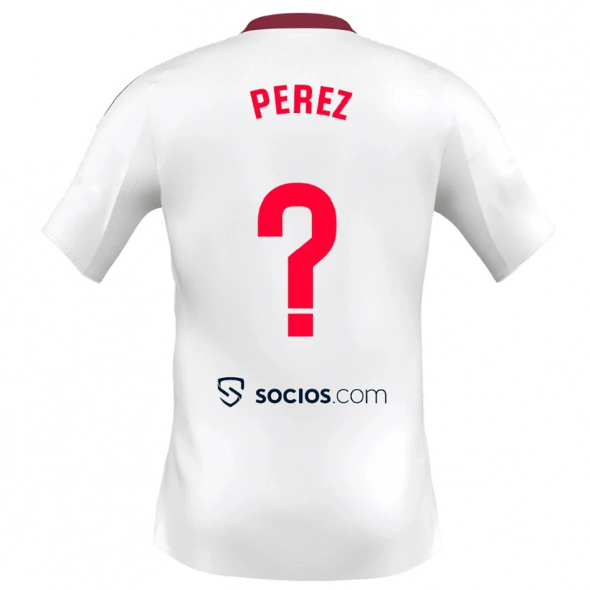 Danxen Heren Adrián Pérez #0 Wit Rood Thuisshirt Thuistenue 2025/26 T-Shirt