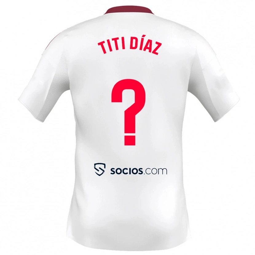 Danxen Heren Titi Díaz #0 Wit Rood Thuisshirt Thuistenue 2025/26 T-Shirt