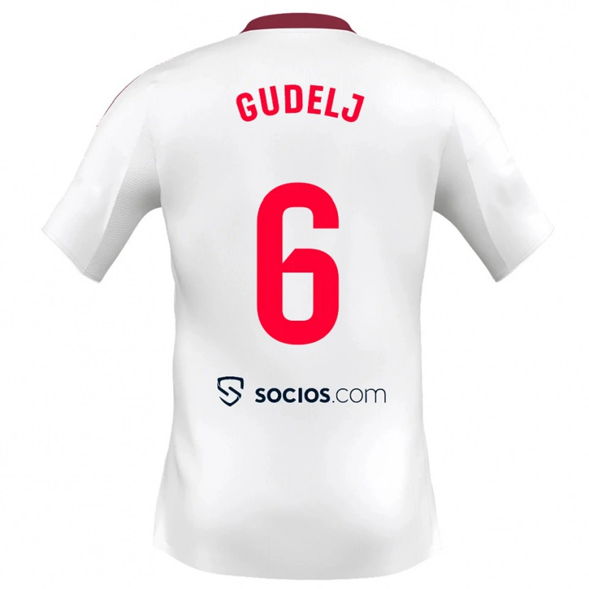 Danxen Heren Nemanja Gudelj #6 Wit Rood Thuisshirt Thuistenue 2025/26 T-Shirt