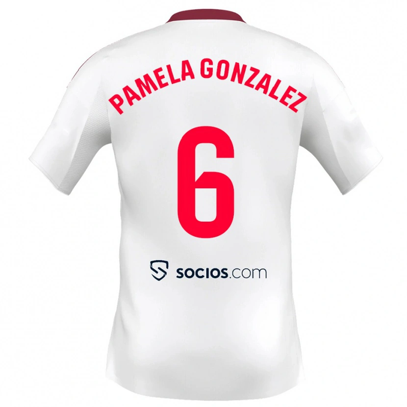 Danxen Heren Cinthia Pamela González Medina #6 Wit Rood Thuisshirt Thuistenue 2025/26 T-Shirt