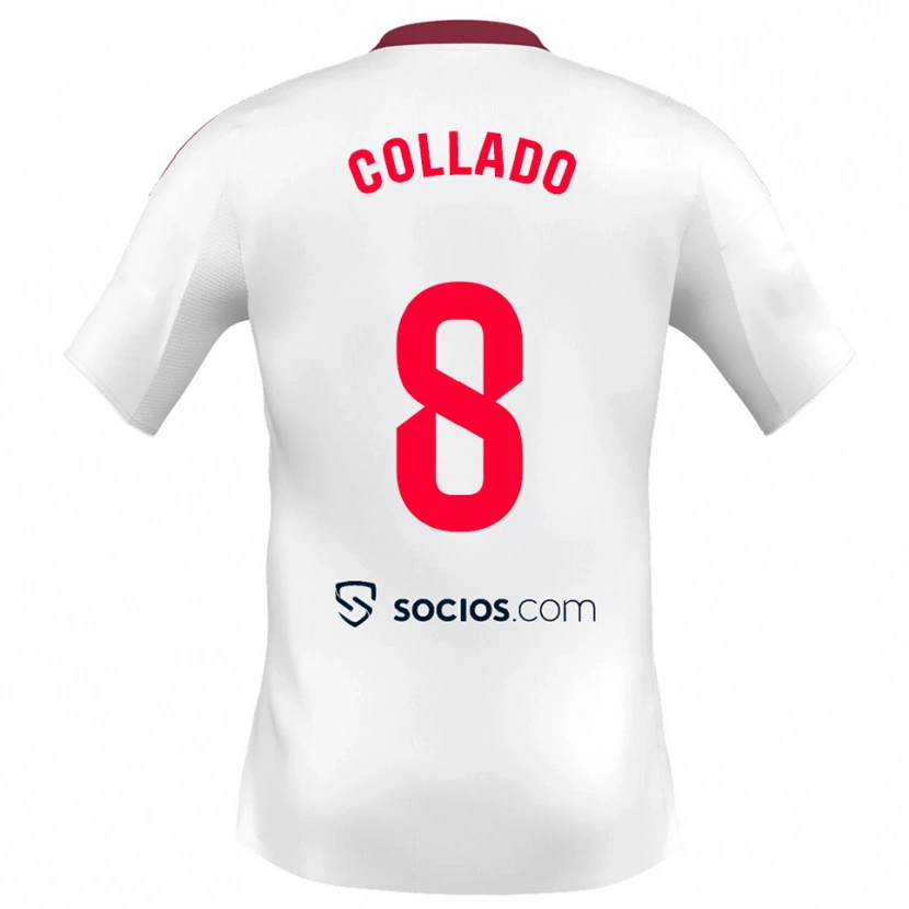 Danxen Heren Alberto Collado #8 Wit Rood Thuisshirt Thuistenue 2025/26 T-Shirt