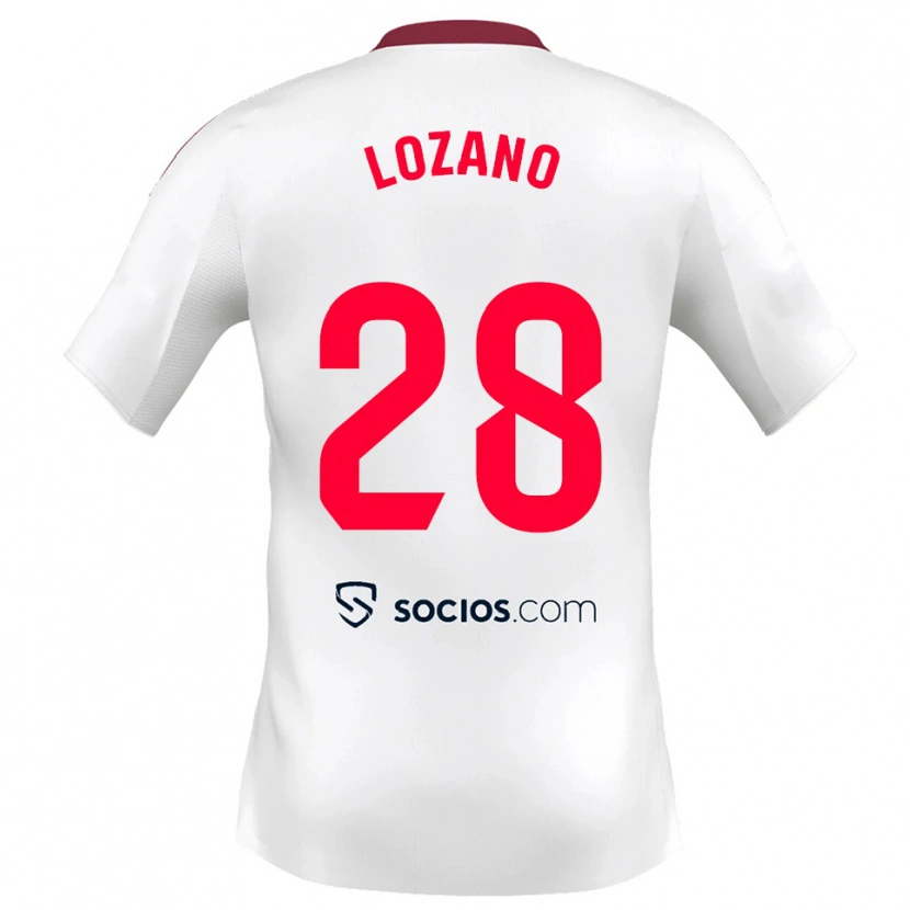 Danxen Heren Elena Lozano #28 Wit Rood Thuisshirt Thuistenue 2025/26 T-Shirt