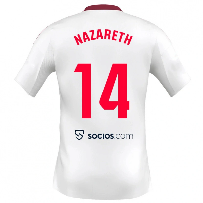 Danxen Heren Nazareth Martín #14 Wit Rood Thuisshirt Thuistenue 2025/26 T-Shirt