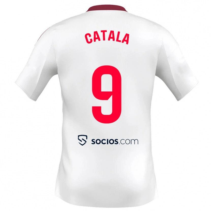 Danxen Heren Rubén Catalá #9 Wit Rood Thuisshirt Thuistenue 2025/26 T-Shirt