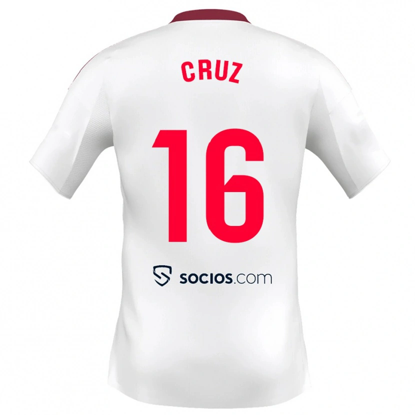 Danxen Heren Jesús Cruz #16 Wit Rood Thuisshirt Thuistenue 2025/26 T-Shirt