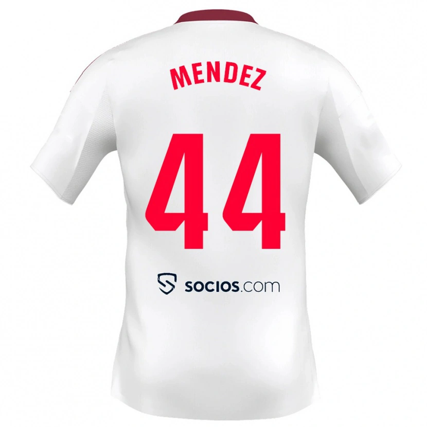 Danxen Heren Tomas Mendez #44 Wit Rood Thuisshirt Thuistenue 2025/26 T-Shirt