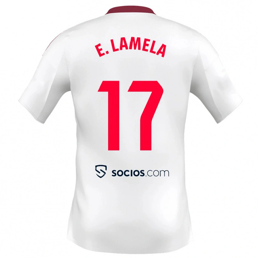 Danxen Heren Erik Lamela #17 Wit Rood Thuisshirt Thuistenue 2025/26 T-Shirt