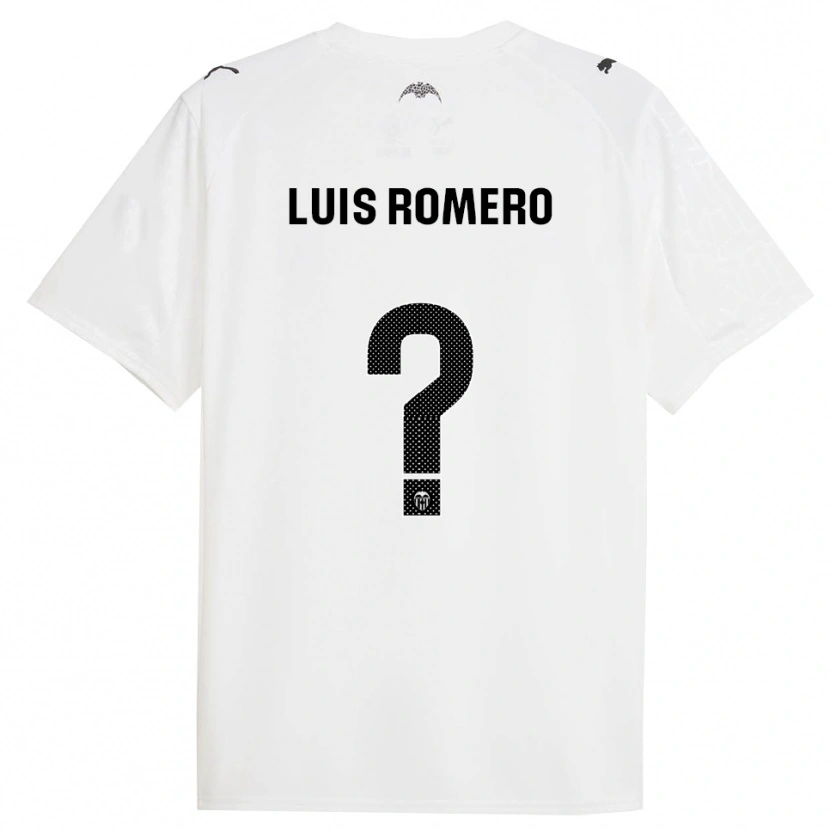 Danxen Heren Luis Romero #0 Wit Zwart Thuisshirt Thuistenue 2025/26 T-Shirt