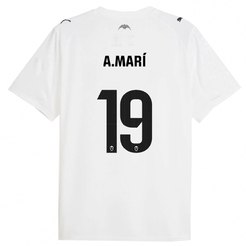 Danxen Heren Alberto Marí #19 Wit Zwart Thuisshirt Thuistenue 2025/26 T-Shirt