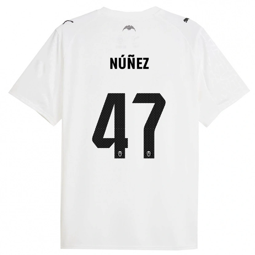Danxen Heren Lucas Núñez #47 Wit Zwart Thuisshirt Thuistenue 2025/26 T-Shirt