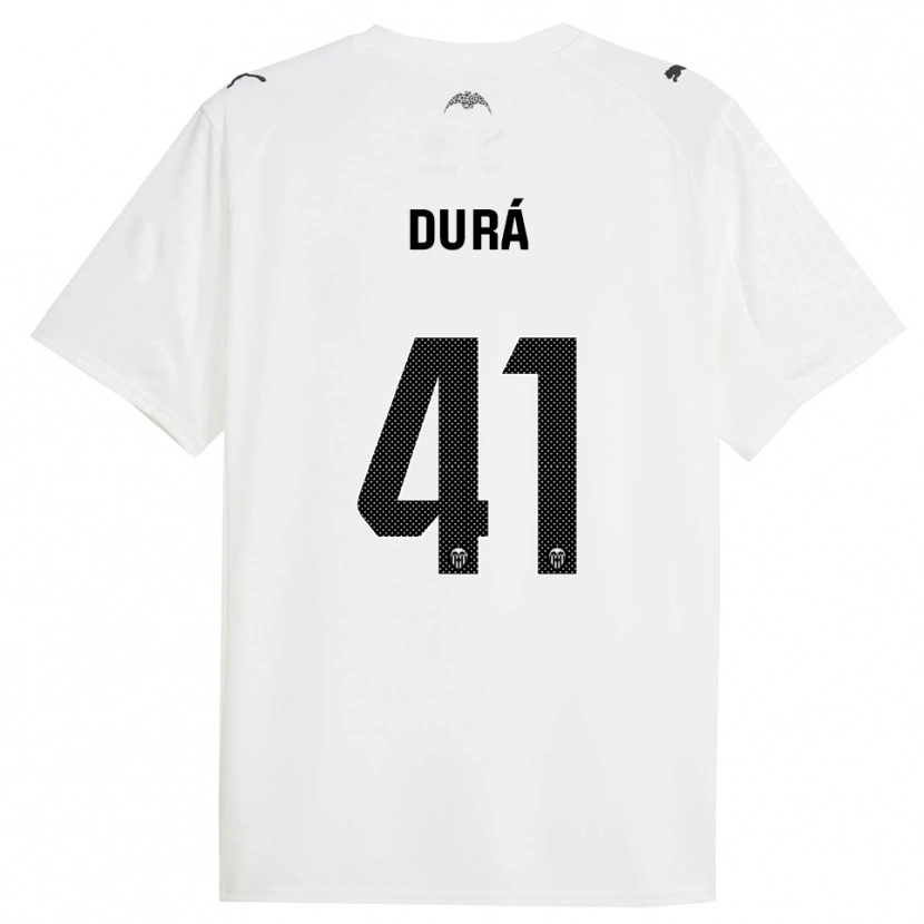 Danxen Heren Jaume Durá #41 Wit Zwart Thuisshirt Thuistenue 2025/26 T-Shirt