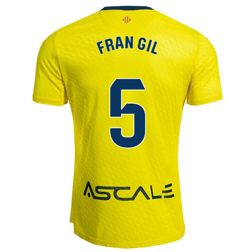 Danxen Heren Fran Gil #5 Geel Marineblauw Thuisshirt Thuistenue 2025/26 T-Shirt