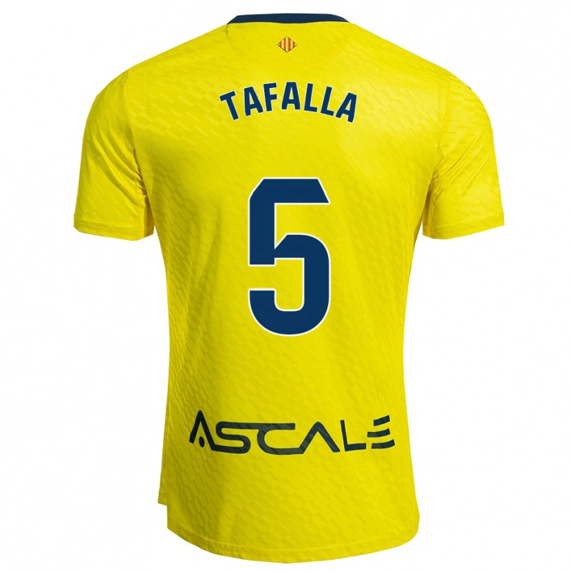 Danxen Heren Fran Tafalla #5 Geel Marineblauw Thuisshirt Thuistenue 2025/26 T-Shirt