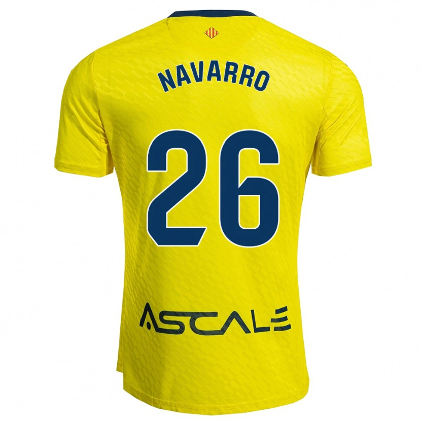 Danxen Heren Pau Navarro #26 Geel Marineblauw Thuisshirt Thuistenue 2025/26 T-Shirt