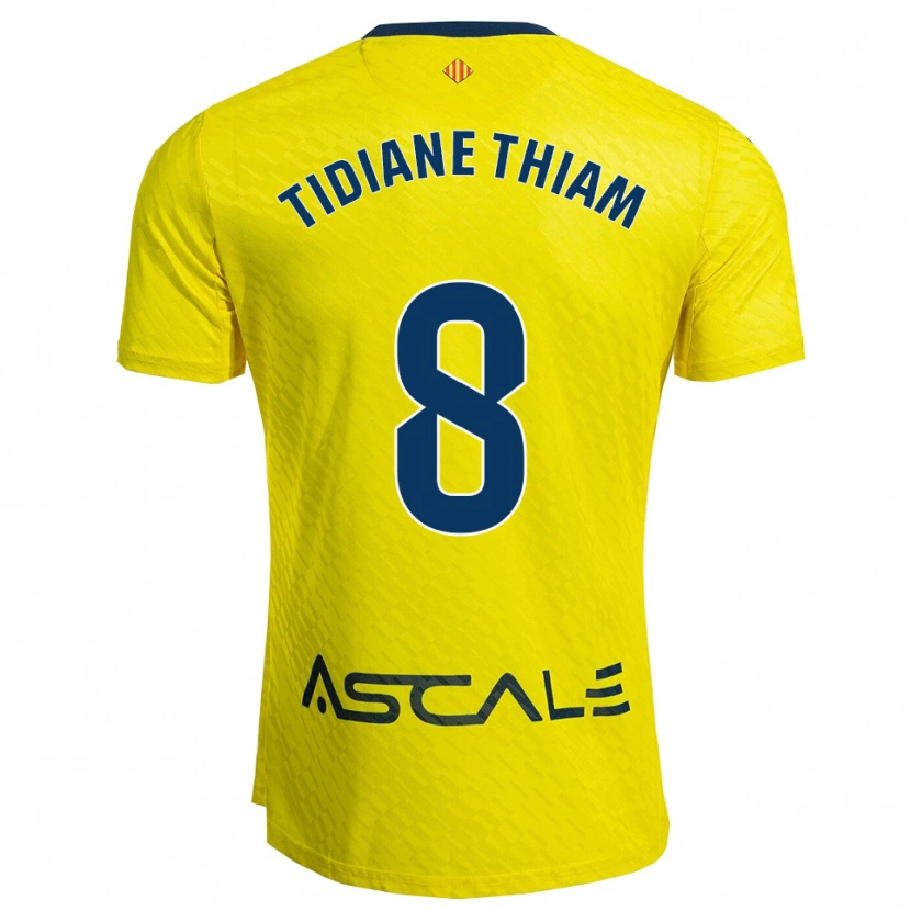 Danxen Heren Cheikh Tidiane Thiam #8 Geel Marineblauw Thuisshirt Thuistenue 2025/26 T-Shirt