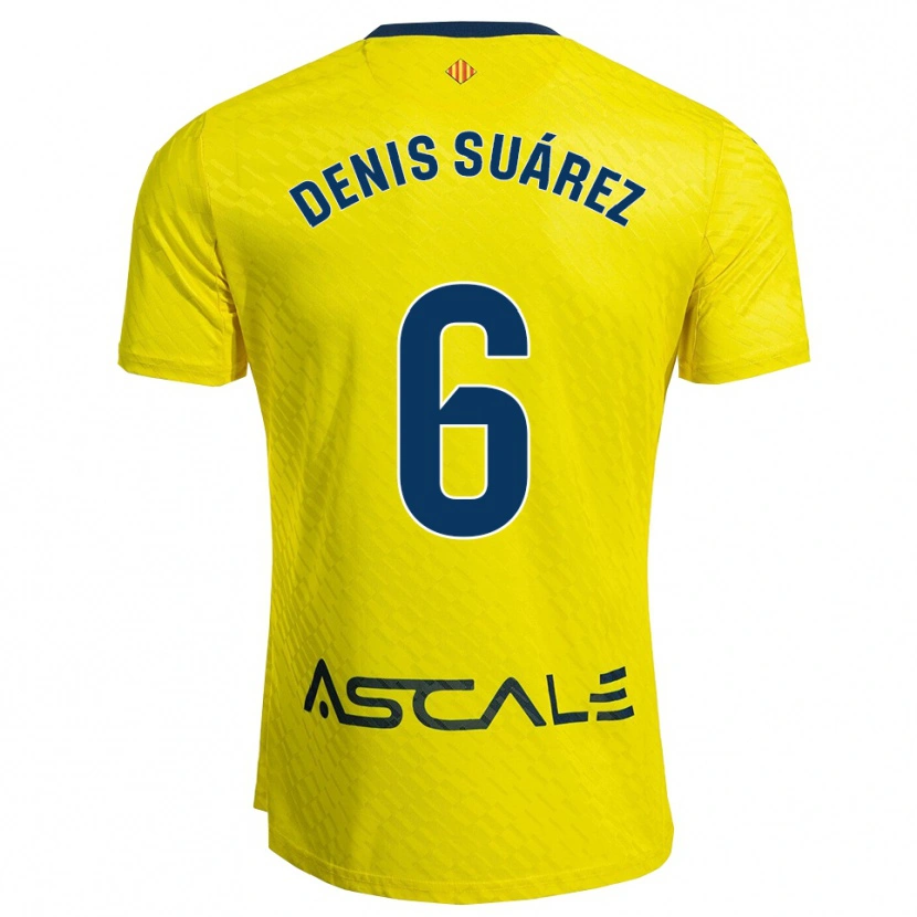 Danxen Heren Denis Suárez #6 Geel Marineblauw Thuisshirt Thuistenue 2025/26 T-Shirt