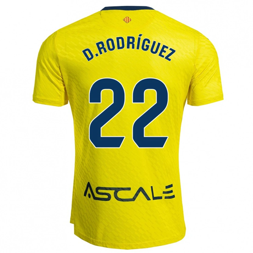 Danxen Heren Daniel Rodríguez #22 Geel Marineblauw Thuisshirt Thuistenue 2025/26 T-Shirt