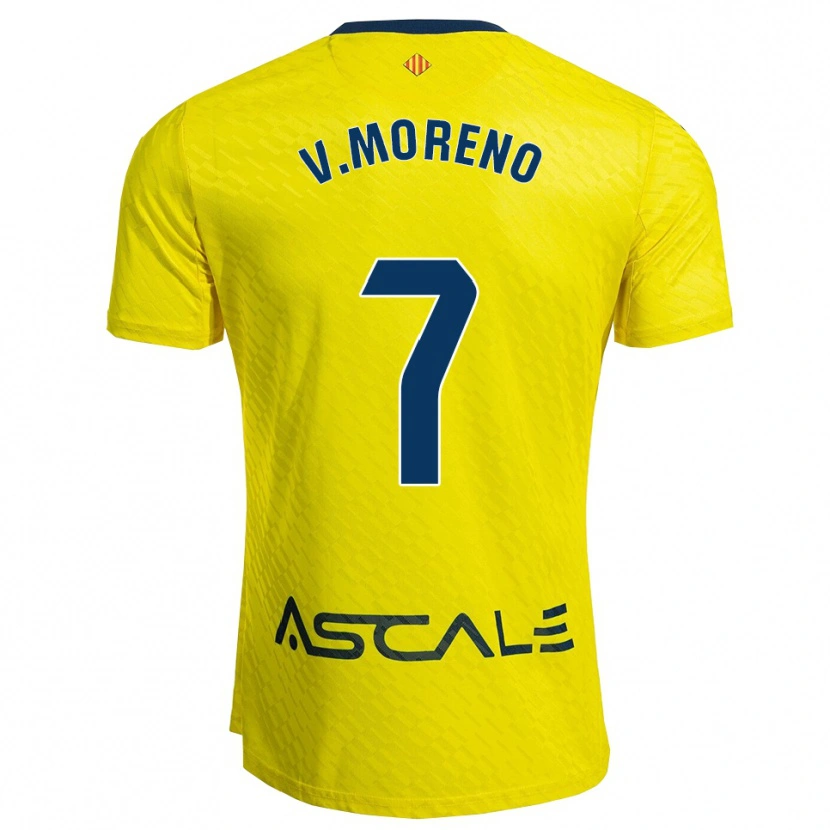 Danxen Heren Víctor Moreno #7 Geel Marineblauw Thuisshirt Thuistenue 2025/26 T-Shirt