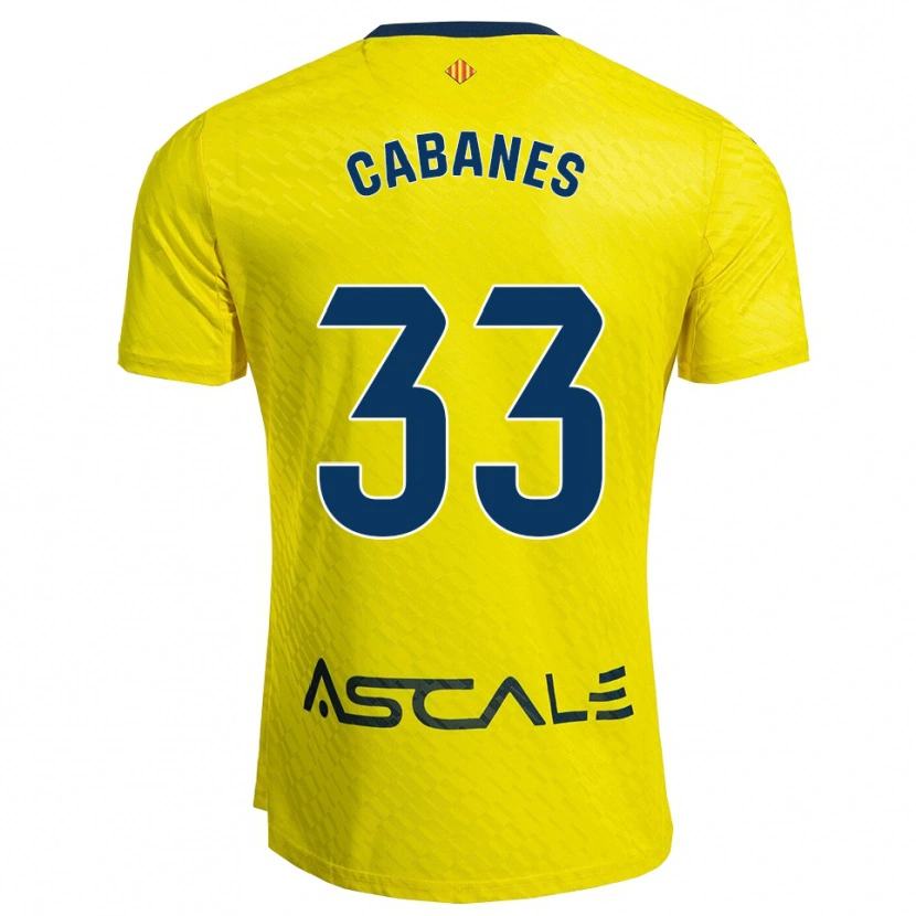 Danxen Heren Pau Cabanes #33 Geel Marineblauw Thuisshirt Thuistenue 2025/26 T-Shirt