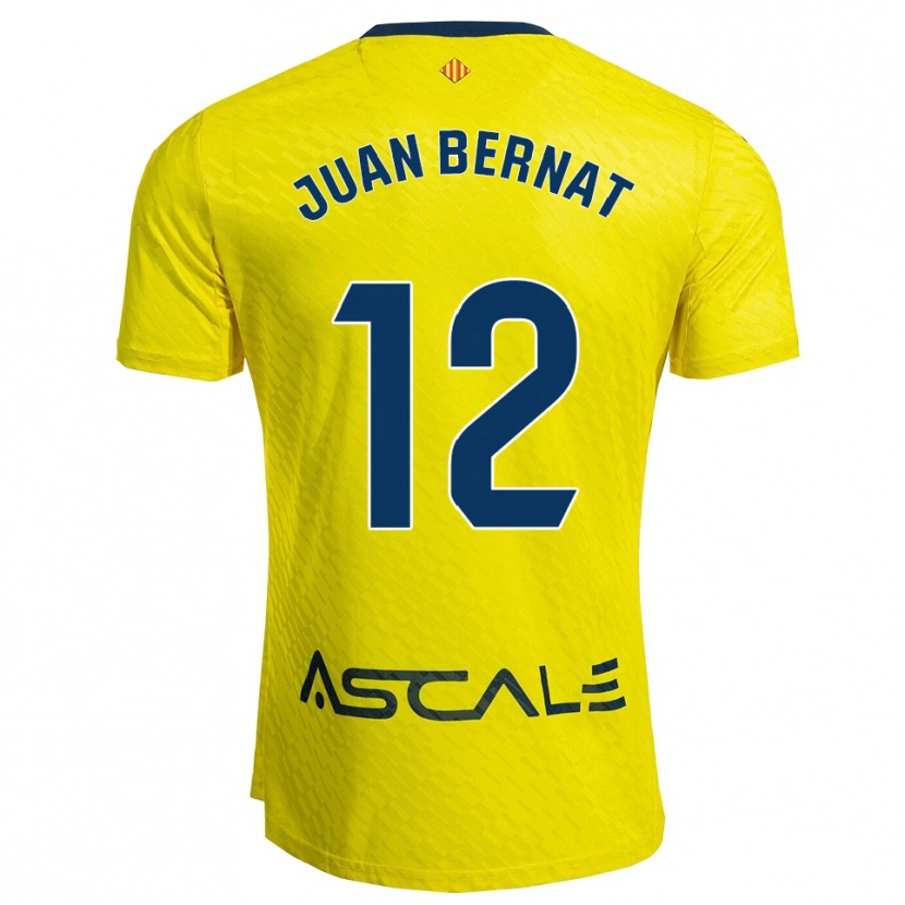Danxen Heren Juan Bernat #12 Geel Marineblauw Thuisshirt Thuistenue 2025/26 T-Shirt