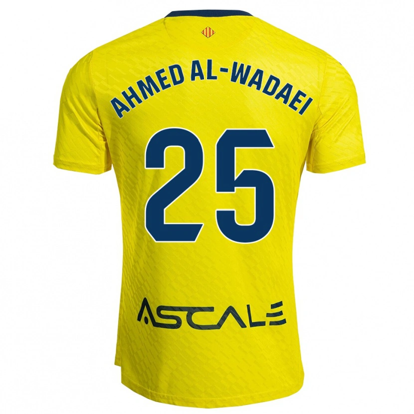 Danxen Heren Sayed Ahmed Al-Wadaei #25 Geel Marineblauw Thuisshirt Thuistenue 2025/26 T-Shirt